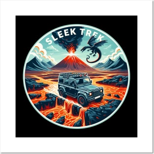 An Suv Crossing A Lava Field, Sleek Trek Posters and Art